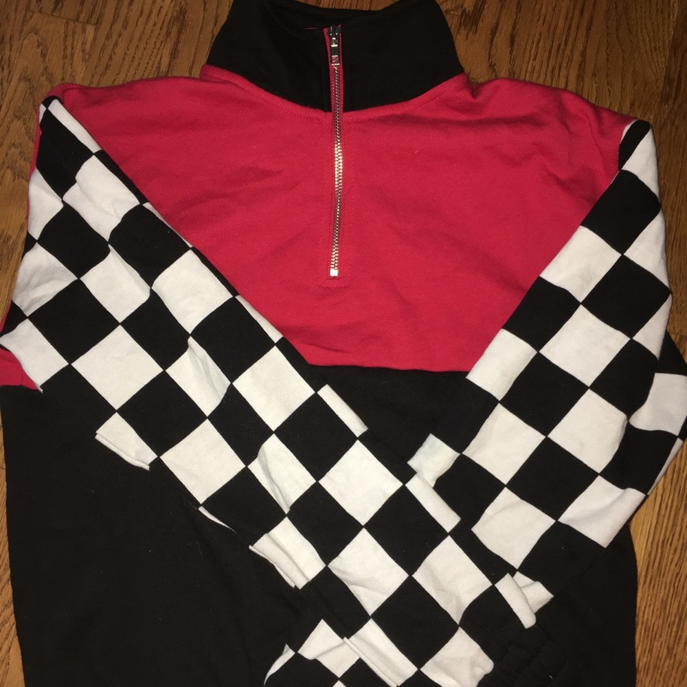 Forever 21 checkered turtle neck sweatshirt